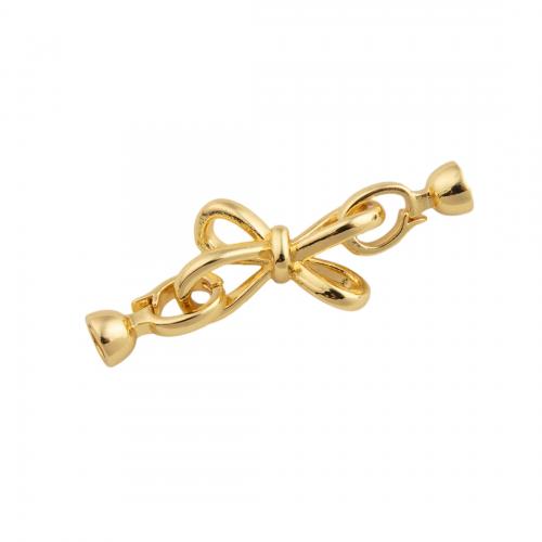 Brass Bracelet Findings, Bowknot, 14K gold plated, DIY, 11.50x30.50x7.50mm, Hole:Approx 1mm, Sold By PC