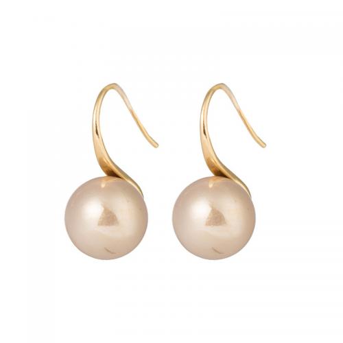 Zinklegierung Ohrringe, mit Kunststoff Perlen, plattiert, Modeschmuck & für Frau, keine, frei von Nickel, Blei & Kadmium, 21x14mm, verkauft von Paar