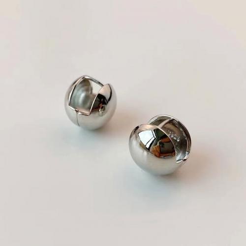 Messing Spring hoop oorbellen, silver plated, mode sieraden & voor vrouw, zilver, nikkel, lood en cadmium vrij, 14x13mm, Verkocht door pair