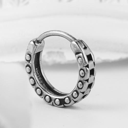 Stainless Steel Huggie Hoop Earring 304 Stainless Steel Donut fashion jewelry & for man original color Sold By PC