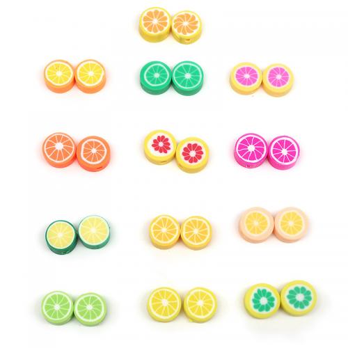 Polymer Ton Perlen , ObstFrucht, DIY & verschiedene Stile für Wahl, keine, 10x4.50mm, 1000PCs/Tasche, verkauft von Tasche