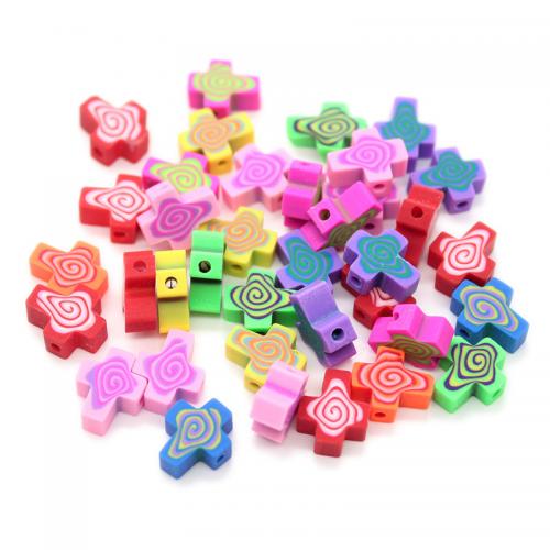 Polymer Clay Beads, Cross, DIY, more colors for choice, 10x12x4.50mm, 1000PCs/Bag, Sold By Bag