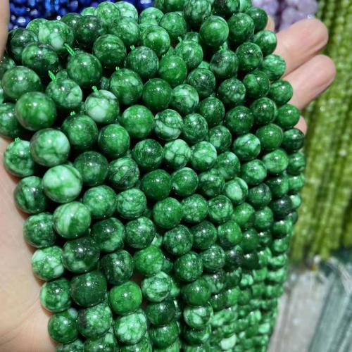 Gemstone Jewelry Beads Kosmochlor Jade Round DIY green Sold By Strand
