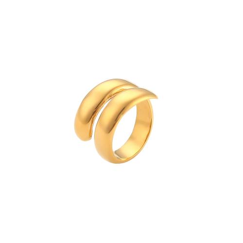 Палец кольцо из нержавеющей стали, Нержавеющая сталь 304, ювелирные изделия моды & разный размер для выбора & Женский, золотой, не содержит никель, свинец, продается PC