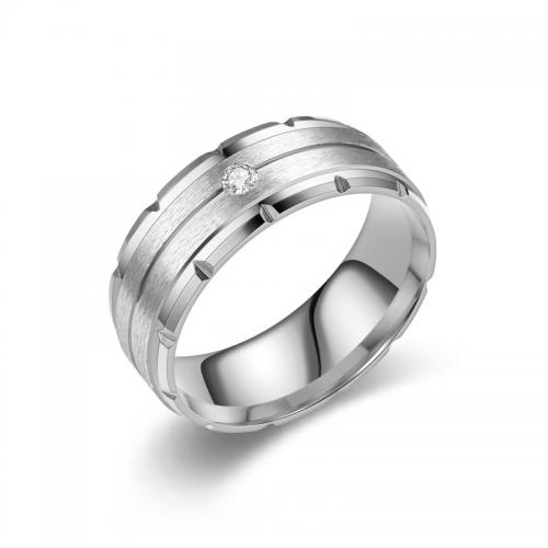 Rhinestone-Edelstahl -Finger-Ring, 304 Edelstahl, mit Strass, Modeschmuck & unisex & verschiedene Größen vorhanden & mit Strass, keine, frei von Nickel, Blei & Kadmium, verkauft von PC