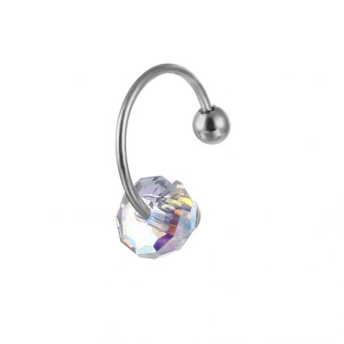 Ανοξείδωτο χάλυβα Ear Piercing Κοσμήματα, 304 από ανοξείδωτο χάλυβα, με Τεχνητό διαμάντι, κοσμήματα μόδας & διαφορετικά στυλ για την επιλογή & για τη γυναίκα, περισσότερα χρώματα για την επιλογή, νικέλιο, μόλυβδο και κάδμιο ελεύθεροι, Sold Με PC