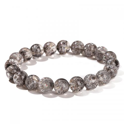 Titanium Rutilated Quartz Bracelet, Round, handmade, Unisex & different size for choice, more colors for choice, Length:Approx 6 Inch, Sold By PC