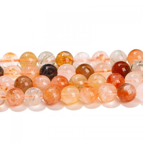 Natürlicher Quarz Perlen Schmuck, rund, poliert, DIY & verschiedene Größen vorhanden, keine, verkauft von Strang