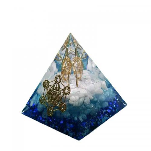 Kunstharz Pyramid Dekoration, mit Edelstein, Pyramide, Epoxidharzklebstoff, verschiedene Größen vorhanden, verkauft von PC