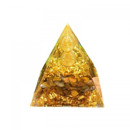 Résine synthétique Décoration pyramide, avec pierre gemme, Pyramidal, goutté d'époxy, normes différentes pour le choix, Vendu par PC