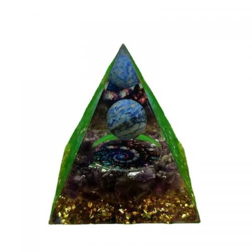 Resin Pyramid Decoration with Gemstone Pyramidal epoxy gel Sold By PC