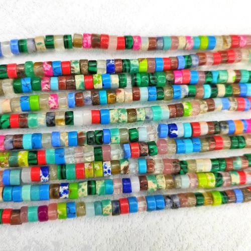 Gemstone Jewelry Beads Natural Stone Flat Round polished DIY mixed colors Sold By Strand