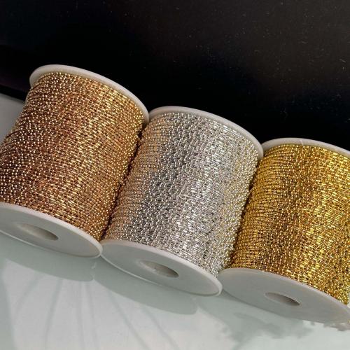 Messing Ball Chain, med Jern, forgyldt, du kan DIY & forskellige materialer til valg, flere farver til valg, nikkel, bly & cadmium fri, 1.50mm, Solgt af Yard