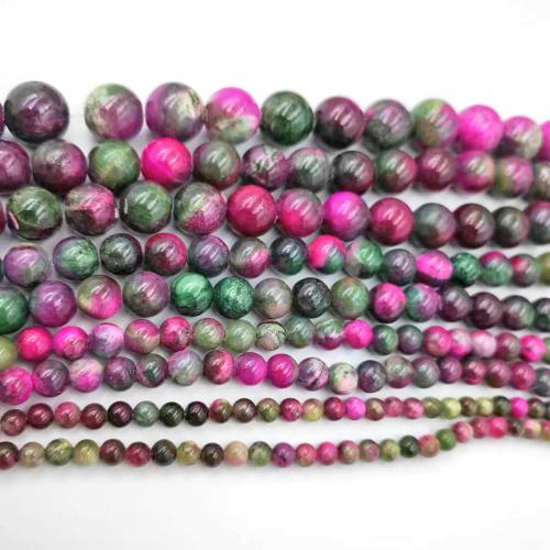 Natural Jade Beads Round DIY mixed colors Sold By Strand