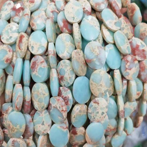 Gemstone Jewelry Beads, Koreite, Flat Oval, polished, DIY & faceted, mixed colors, 13x18mm, Approx 20PCs/Strand, Sold By Strand
