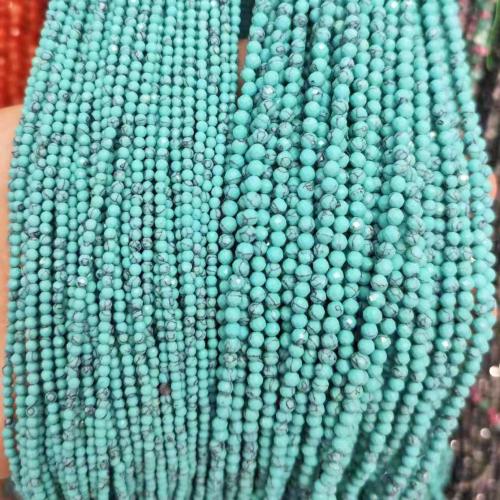 Turquoise Beads, Natural Turquoise, Round, polished, DIY & different size for choice, blue, Sold By Strand