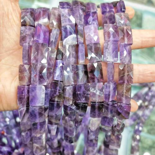 Natural Amethyst Beads, Rectangle, polished, different grades for choice & DIY & faceted, purple, 10x14mm, Approx 26PCs/Strand, Sold By Strand