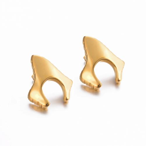 Stainless Steel Stud Earrings, 304 Stainless Steel, 18K gold plated, fashion jewelry & for woman, nickel, lead & cadmium free, 22x25mm, Sold By Pair