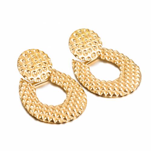 Edelstahl Ohrringe, 304 Edelstahl, 18K vergoldet, Modeschmuck & für Frau, frei von Nickel, Blei & Kadmium, 35x53mm, verkauft von Paar