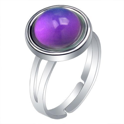 Mood Finger Ring, Tibetan Style, with Acrylic, fashion jewelry & for woman & change their color according to the temperature, nickel, lead & cadmium free, Sold By PC
