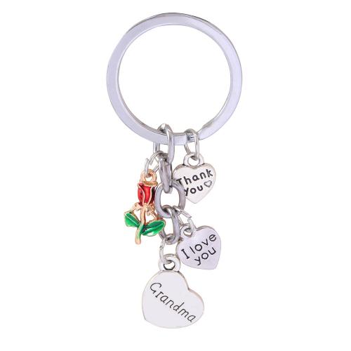 Zinc Alloy Key Clasp Heart silver color plated & enamel Sold By PC
