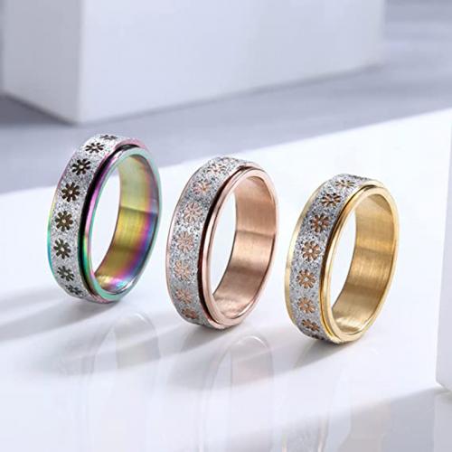 Палец кольцо из нержавеющей стали, Нержавеющая сталь 304, ювелирные изделия моды & вращающийся & Мужская & разный размер для выбора, Много цветов для выбора, не содержит никель, свинец, продается PC