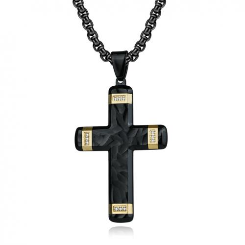 Stainless Steel Cross Pendants, 304 Stainless Steel, with Rhinestone, DIY & with rhinestone, more colors for choice, nickel, lead & cadmium free, 48x28mm, Sold By PC