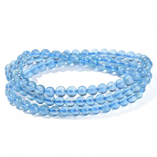 Aquamarine Bracelet Round handmade Unisex Length Approx 18 Inch Sold By PC