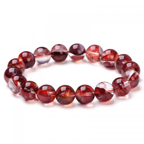 Red Marble Glue Stone Bracelet Round handmade & for woman Length Approx 6 Inch Sold By PC