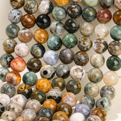 Gemstone Jewelry Beads Ocean Jasper Round polished folk style & DIY Sold By Strand