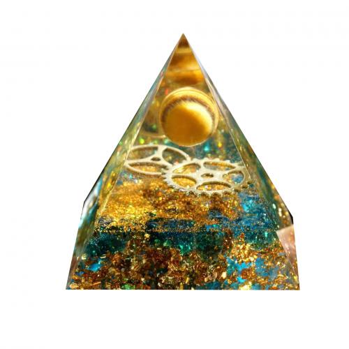 Resin Pyramid Decoration with Gemstone Pyramidal epoxy gel Sold By PC
