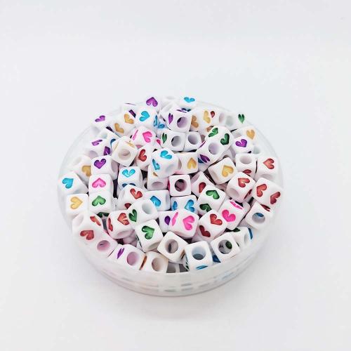 Harpiks smykker Perler, Resin, Square, du kan DIY & forskellig størrelse for valg & forskellige design til valg & emalje, flere farver til valg, Solgt af Bag