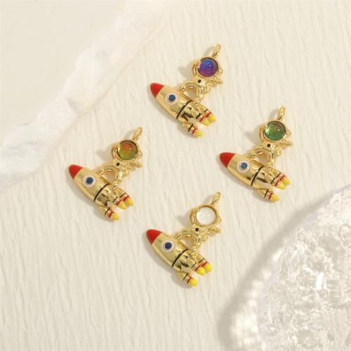 Brass Jewelry Pendants with Crystal plated DIY & enamel nickel lead & cadmium free Sold By PC