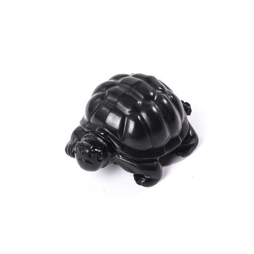 Fashion Decoration Obsidian Turtle Carved for home and office & fashion jewelry black nickel lead & cadmium free 50mm Sold By PC