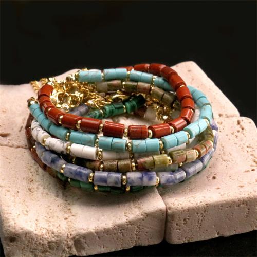 Brass Bracelet & Bangle, with Gemstone, gold color plated, fashion jewelry & different materials for choice & for woman, more colors for choice, nickel, lead & cadmium free, 4mm, Length:Approx 16-22 cm, Sold By PC