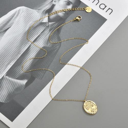 Edelstahl Schmuck Halskette, 304 Edelstahl, mit Verlängerungskettchen von 5cm, 14 K vergoldet, Modeschmuck & für Frau, frei von Nickel, Blei & Kadmium, Länge:ca. 45 cm, verkauft von PC
