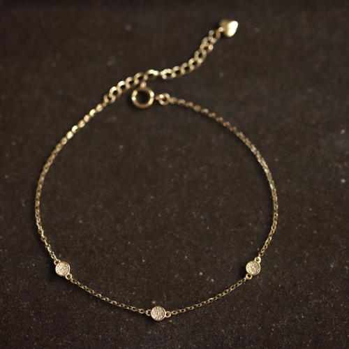 925 Sterling Silver Bangle Bracelet with 3cm extender chain 14K gold plated fashion jewelry & micro pave cubic zirconia & for woman nickel lead & cadmium free Length Approx 15 cm Sold By PC