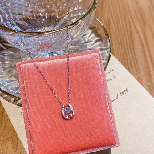 Cubic Zircon Micro Pave 925 Sterling Silver Necklace, fashion jewelry & micro pave cubic zirconia & for woman, nickel, lead & cadmium free, Length:Approx 45 cm, Sold By PC