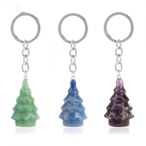 Zinc Alloy Key Clasp Gemstone with Zinc Alloy Christmas Tree Sold By PC