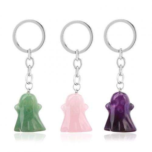 Bag Purse Charms Keyrings Keychains Gemstone with Brass Ghost Sold By PC