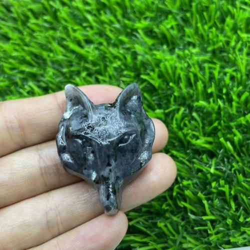 Fashion Decoration Natural Stone Wolf for home and office 40mm Sold By PC