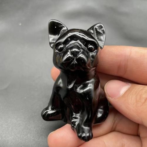 Fashion Decoration, Gemstone, Dog, for home and office & cute, Random Color, 60mm, Sold By PC