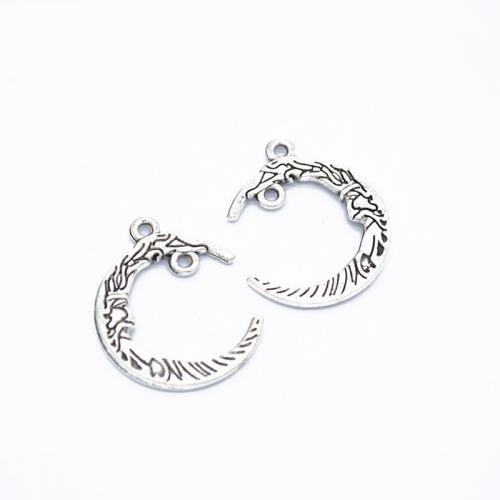 Zinc Alloy Moon Pendants plated DIY nickel lead & cadmium free Approx 1.5mm Approx Sold By Bag