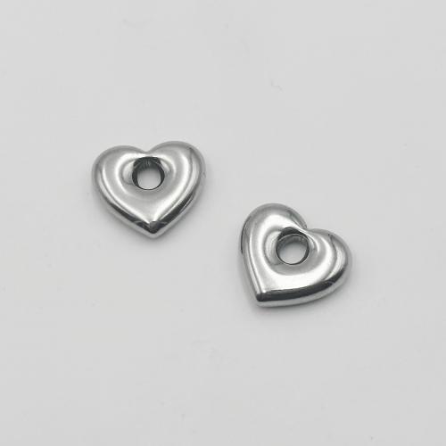 Stainless Steel Heart Pendants 304 Stainless Steel Vacuum Ion Plating DIY 18mm Sold By Bag