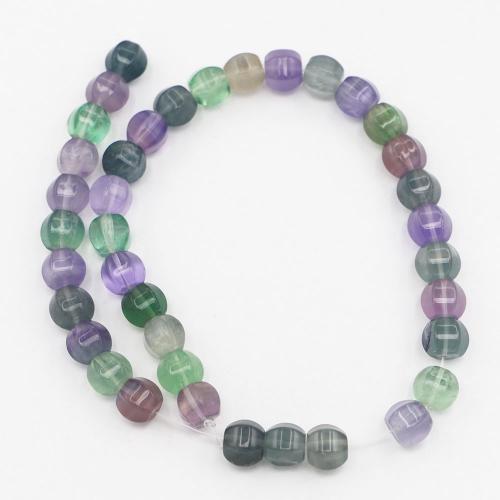 Fluorit Perlen, DIY, gemischte Farben, 12x10mm, Bohrung:ca. 1.5mm, ca. 38PCs/Strang, verkauft von Strang
