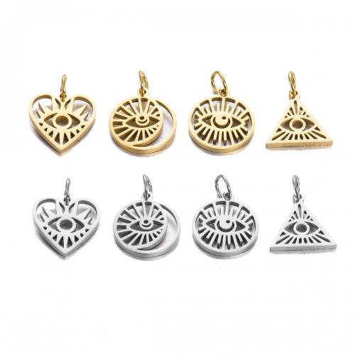 Evil Eye Pendants 304 Stainless Steel plated DIY Sold By PC