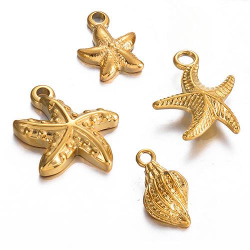 Stainless Steel Pendants, 304 Stainless Steel, gold color plated, DIY & different styles for choice, more colors for choice, 6PCs/Bag, Sold By Bag