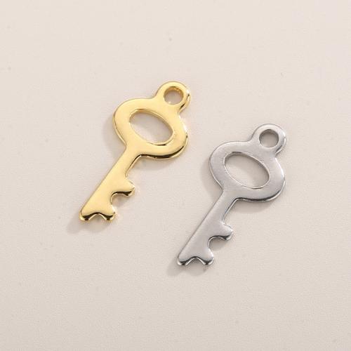 Stainless Steel Pendants, 304 Stainless Steel, Key, plated, fashion jewelry & for woman, more colors for choice, nickel, lead & cadmium free, Pendant:20x9mm,wide:3mm., Length:Approx 230 mm, Sold By PC