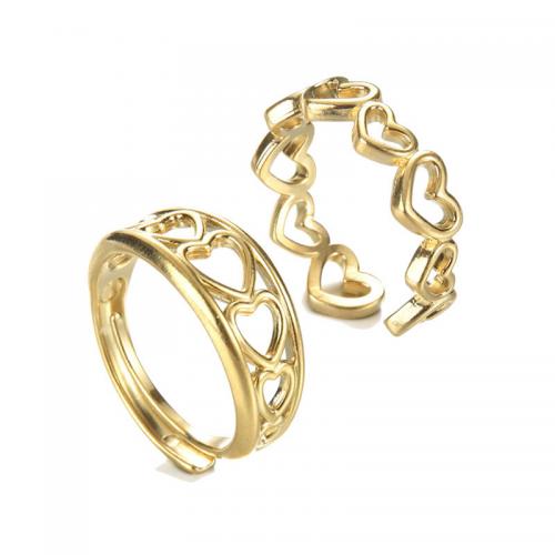 Ring Finger Titantium stali, biżuteria moda & różne style do wyboru & dla kobiety & pusty, złoto, bez zawartości niklu, ołowiu i kadmu, sprzedane przez PC