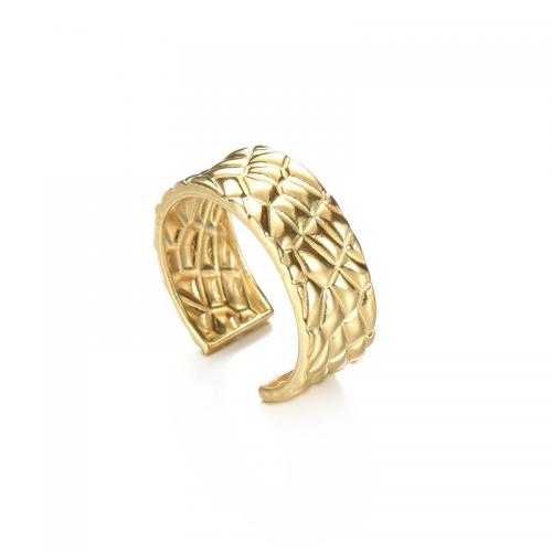 Ring Finger Titantium stali, 14K złota chromowana, biżuteria moda & dla kobiety, bez zawartości niklu, ołowiu i kadmu, sprzedane przez PC